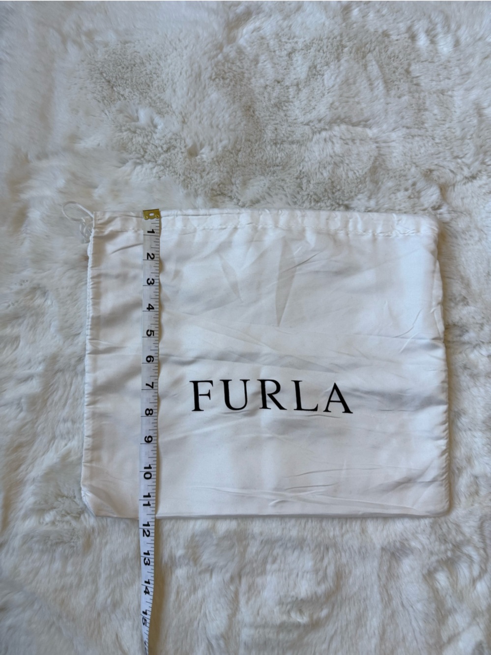 Furla White Drawstring Logo Dust Bag